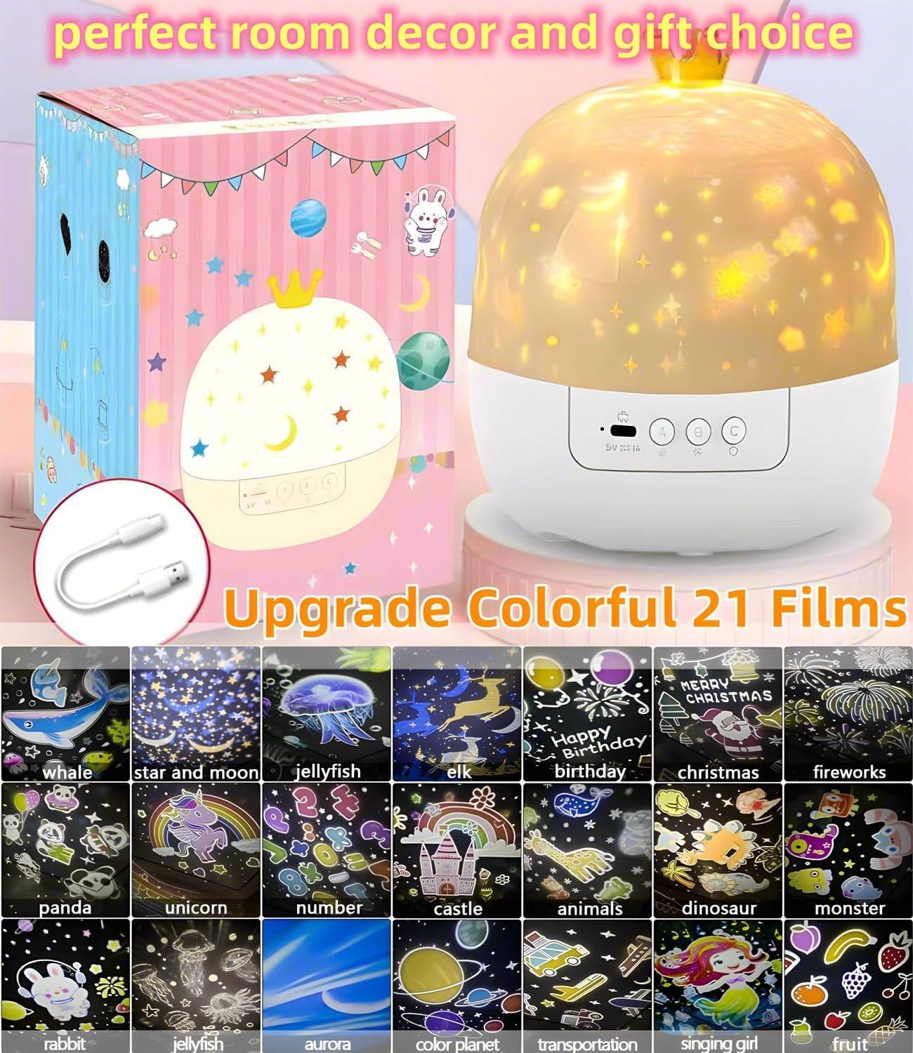2-in-1 Star Projector Night-Light [ 50% OFF ]
